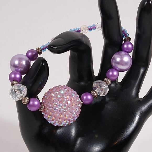 Jewelry - Bracelet Purple Sparkle Lavender Beads Handmade
